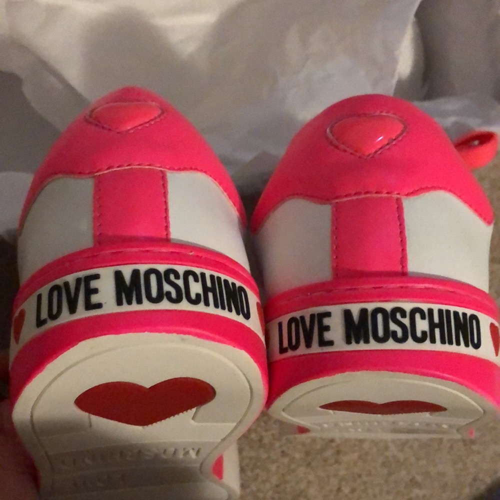 Love Moschino heart print two tone leather sneaker - Picture 9 of 11